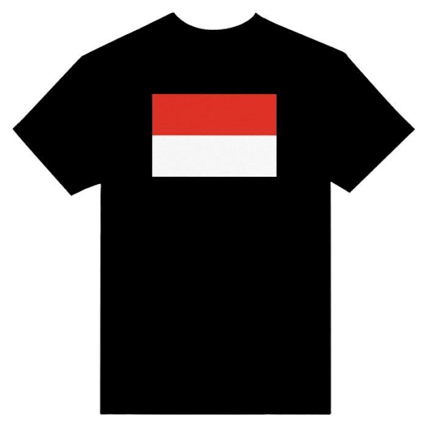 Indonesia Flag T-shirt i sort farve Svart XXXL