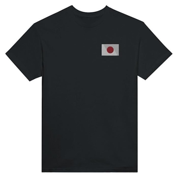 Japan Flag Broderi T-Shirt i sort Svart XL