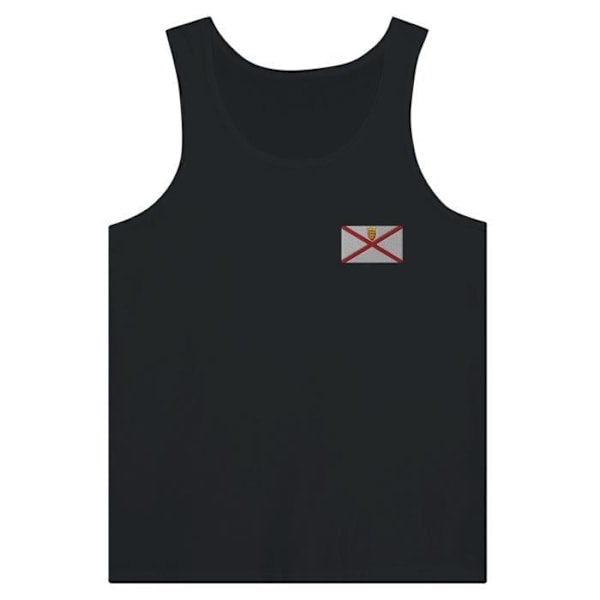 Jersey Flag Broderi Tank Top i Sort Svart S