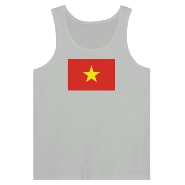 Vietnam Flag Tank Top i Grå Grå S