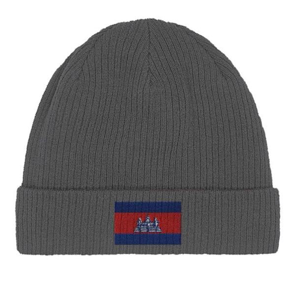 Hattflagga Kambodja i Grå Grå
