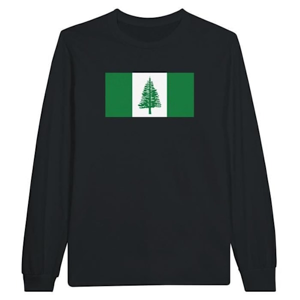 Norfolk Island Flag Langærmet T-shirt i sort Svart M