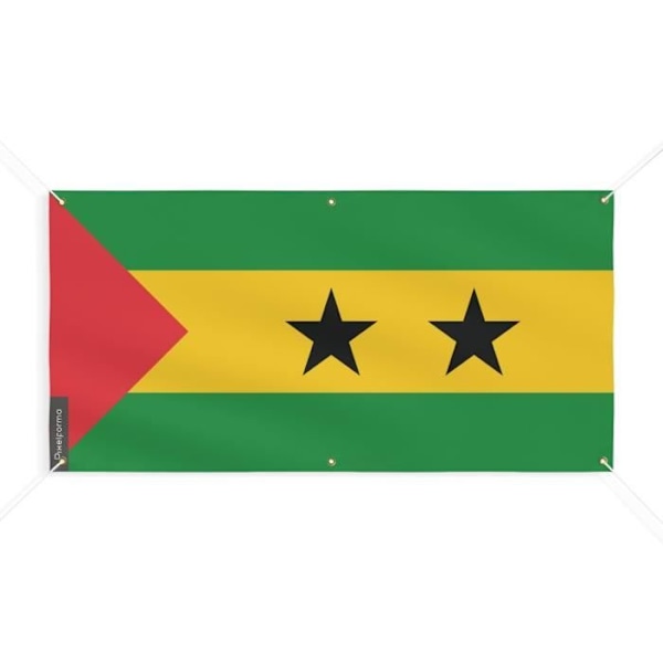 Sao Tomen ja Principen lippulippu 6 silmukkaa 120x240cm polyesteriä