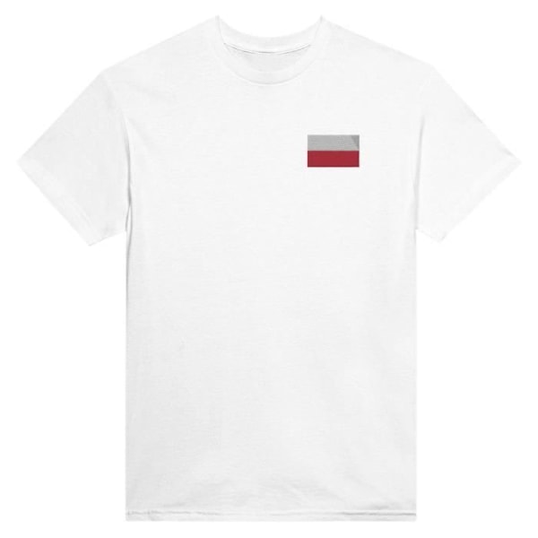 Polen Flag Broderi T-shirt i hvid Vit XL