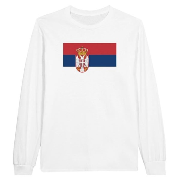 Serbia Flag pitkähihainen T-paita valkoinen Vit M