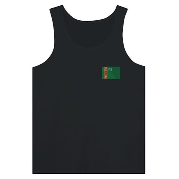 Turkmenistan Flag Broderi Tank Top i Sort Svart XXL