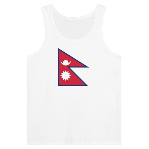 Nepal Flag Tank Top i hvid Vit M