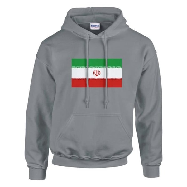 Iran Flag Hoodie i grått Grå XXXXXL