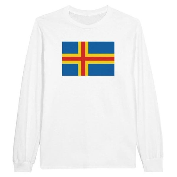 Åland Flag langærmet T-shirt i hvid Vit jag