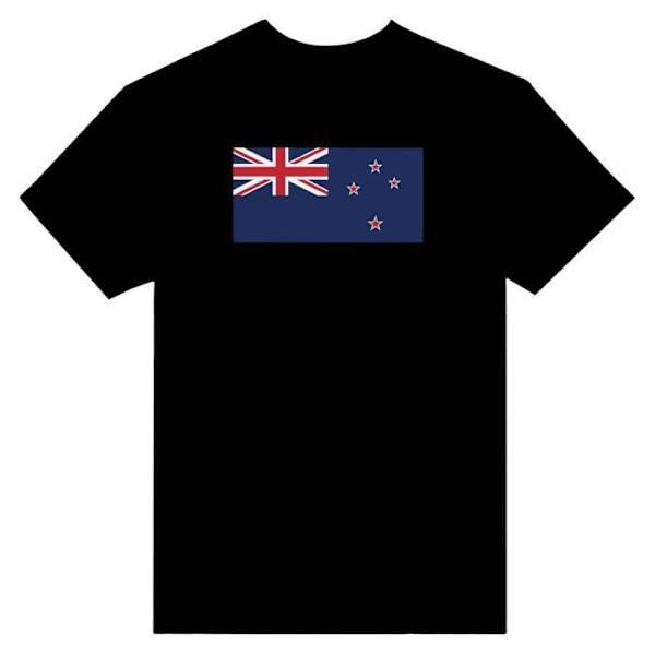 New Zealand Flag T-shirt i sort farve Svart XXL