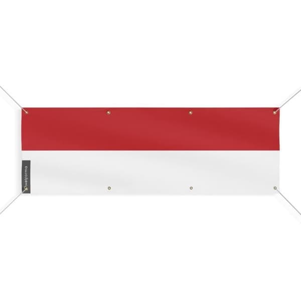 Banneri Monacon lippu 8 silmukkaa 100x300 cm