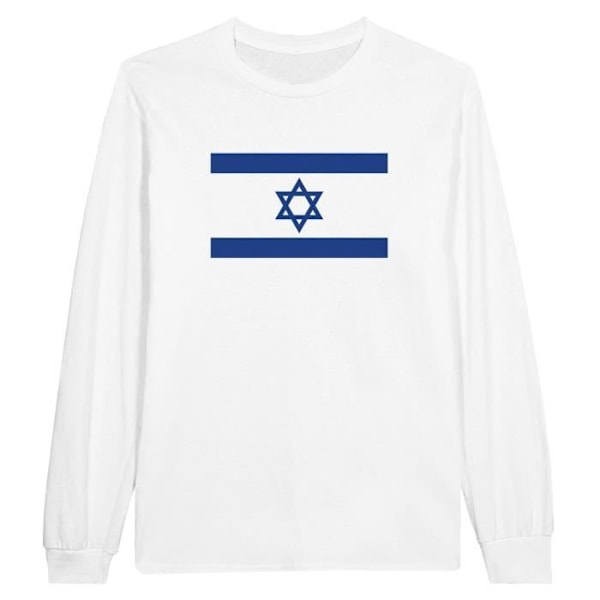 Israel Flag langærmet T-shirt i hvid Vit M