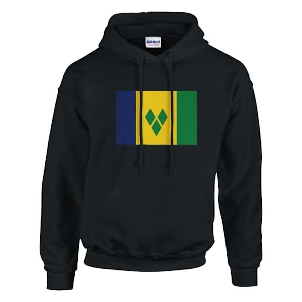 Saint Vincent and the Grenadines Flag -huppari mustana Svart XXXL