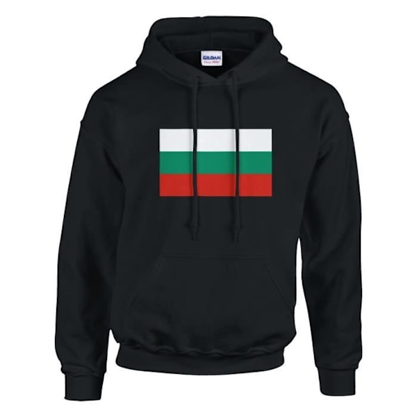 Bulgaria Flag Hoodie i Svart Svart XXXXL