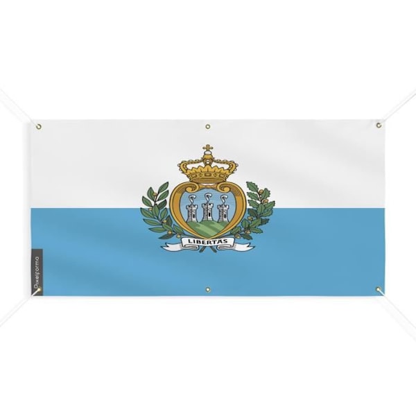 Banner Flag of San Marino 6 eyelets 170x340cm i polyester