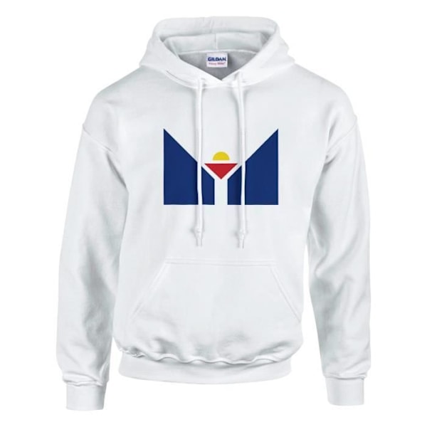 Saint Martin Franska Västindien flagga Hoodie i vit Vit M