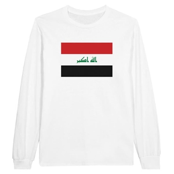 Iraq Flag langærmet T-shirt i hvid Vit S