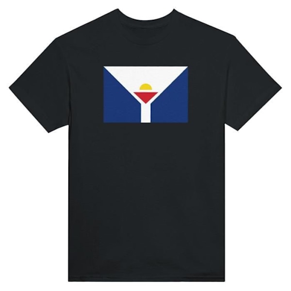 T-shirt Flagga Saint-Martin Franska Västindien i svart färg Svart XL