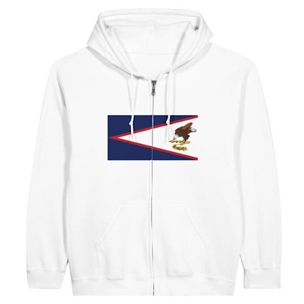 American Samoa Flag Hoodie med dragkedja i vit Vit S