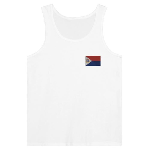 Tanktop Flag af Saint-Martin Broderi i hvid Vit XXL