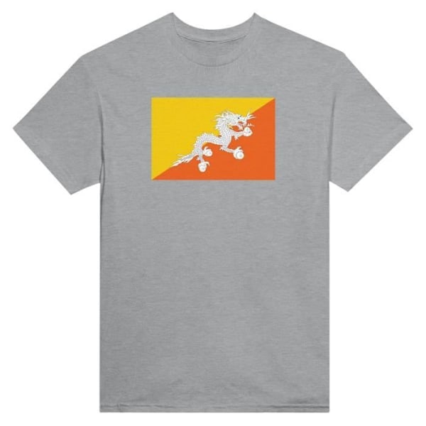 Bhutan Flag T-shirt i grå farve Grå M