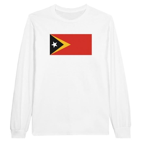 Østtimor Flag Langærmet T-shirt i hvid Vit XL