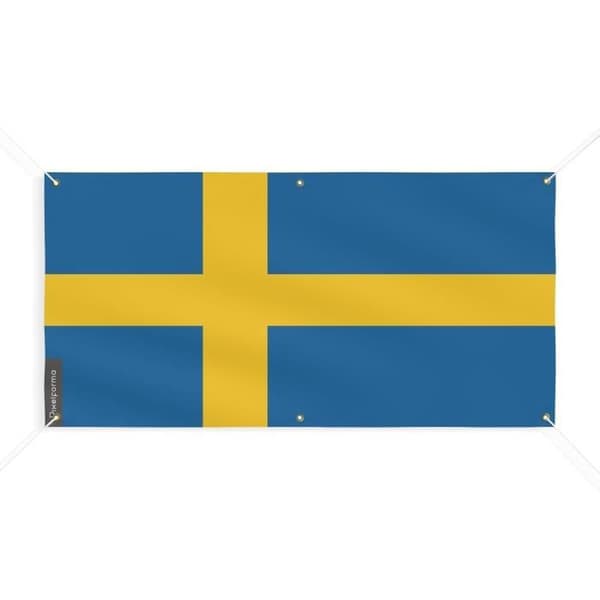 Ruotsin lippubanneri 6 silmukkaa 90x180cm polyesteriä