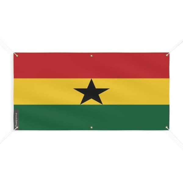 Ghanan lippu 6 silmukkaa 110x220cm polyesteriä