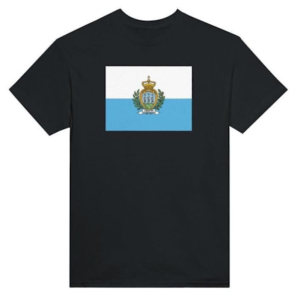 San Marino Flag T-shirt i svart färg Svart XXXL