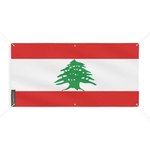 Banner Flag of Lebanon 6 Øjer 180x360cm i polyester