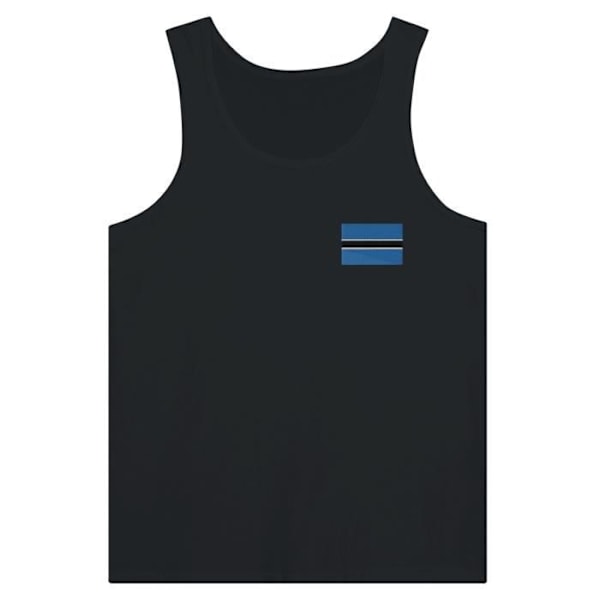 Botswana Flag Embroidery Tank Top i Svart Svart S