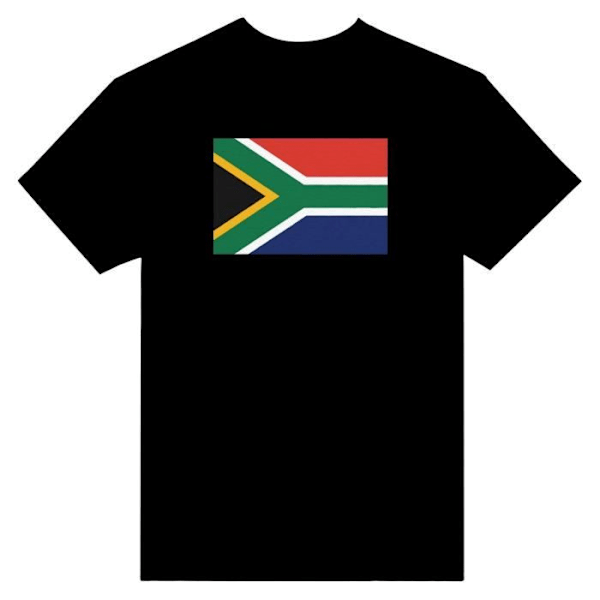 Sydafrika Flag T-shirt i sort farve Svart XL