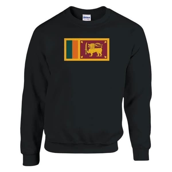 Sweatshirt - PIXELFORMA - Sri Lanka Flag - Lange ærmer - Sort - Bomuld-polyester Svart M