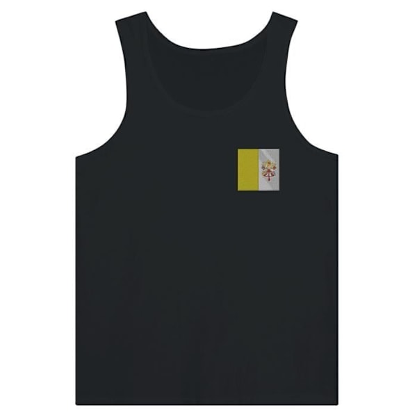 Tanktop Vatikanets flagbroderi i sort Svart M