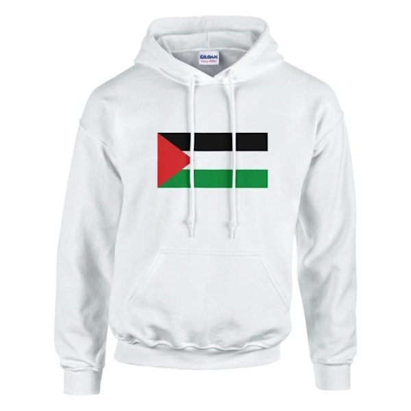 Palestina Flag Hoodie i Vit Vit XXXXL