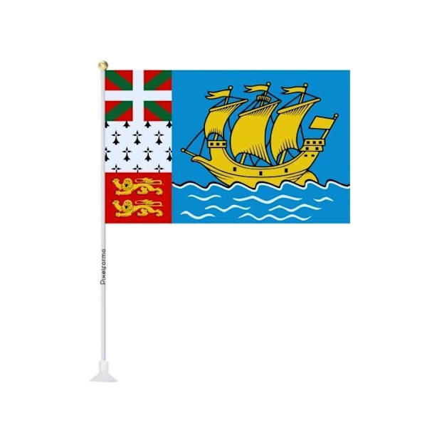 Mini sugekopflag Flag Saint Pierre og Miquelon 14x21cm i 1 stk.