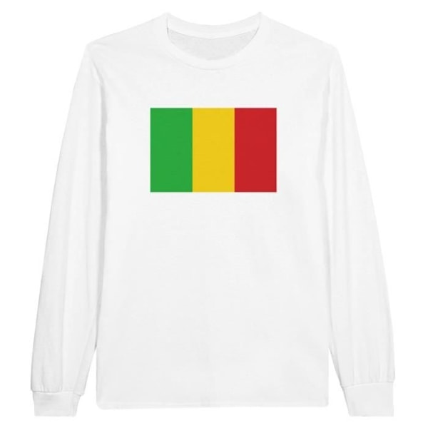 Mali Flag langærmet T-shirt i hvid Vit XXL