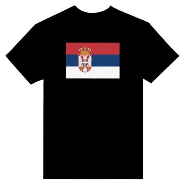 Serbia Flag T-shirt i sort farve Svart XL