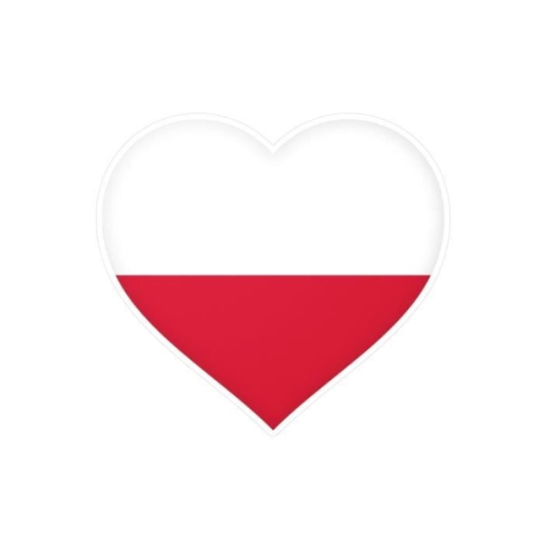 Hjärtklistermärke Polens flagga i flera storlekar 2 cm i 1000 stycken