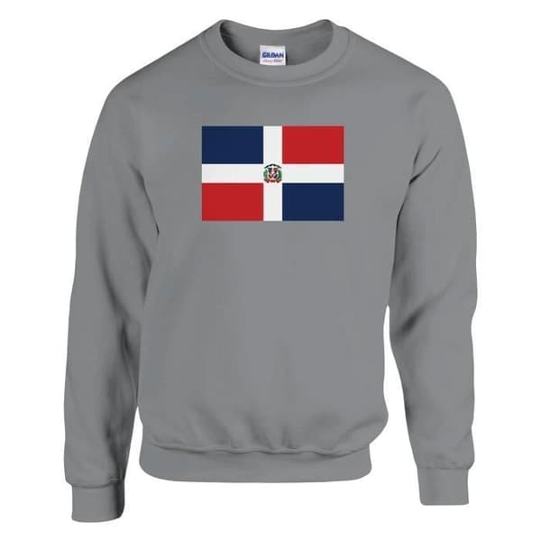 Sweatshirt - PIXELFORMA - Drapeau Republikken Dominikanske - Grå - Langærmede - Rund hals Grå jag