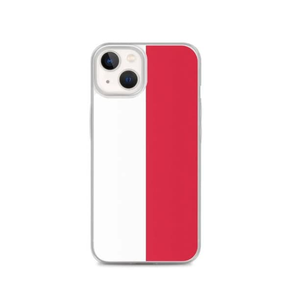 iPhone Cover - PIXELFORMA - iPhone 13 - Polens Flag - Blød Silikone - Let Design vit röd