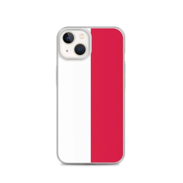 iPhone-skal - PIXELFORMA - iPhone 13 - Polens flagga - Mjuk silikon - Lätt design vit röd