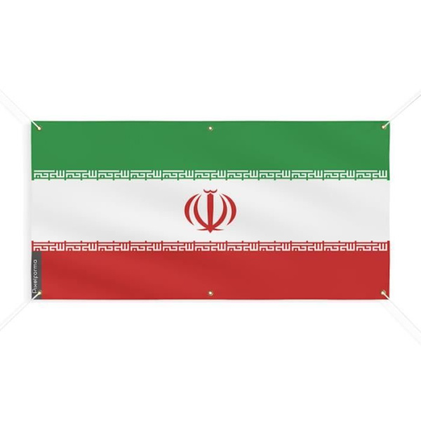 Iranin lippu 6 silmukkaa 110x220cm polyesteriä