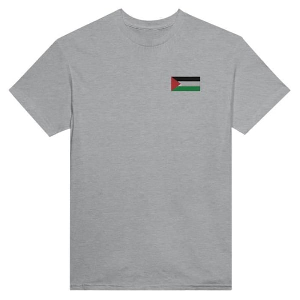 Palestina flagga broderi T-shirt i grått Grå S