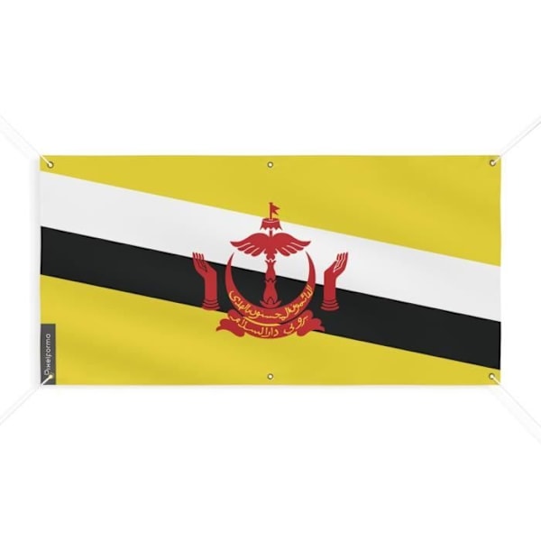 Banner Flag of Brunei 6 eyelets 160x320cm i polyester