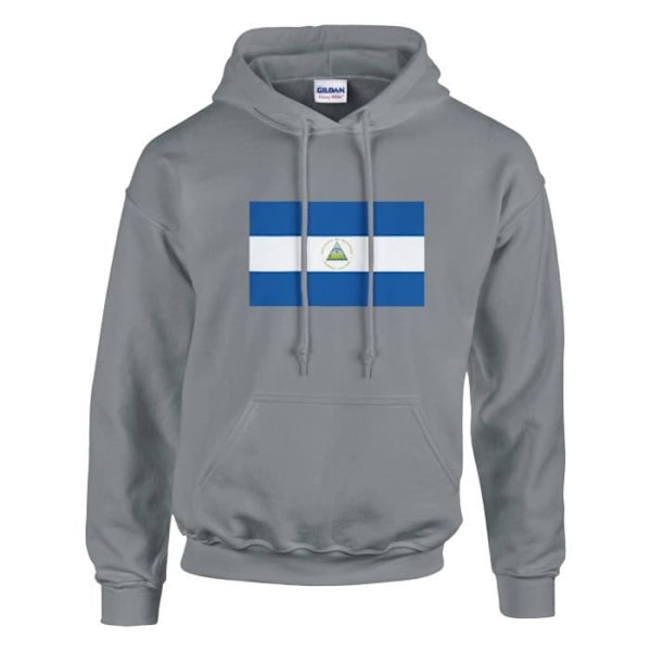 Nicaragua flagga hoodie i grått Grå XXXXL