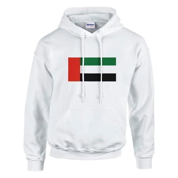 Hætte sweatshirt - PIXELFORMA - De Forenede Arabiske Emiraters flag - Hvid - Lange ærmer - Hættekrave Vit XL
