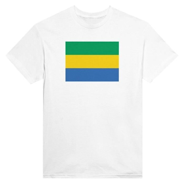 Gabon Flag T-shirt i hvid farve Vit jag