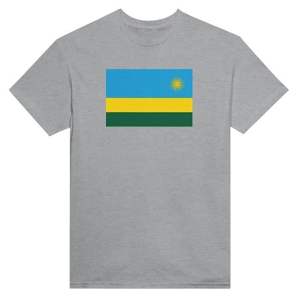 Rwanda Flag T-shirt i grå farve Grå XL