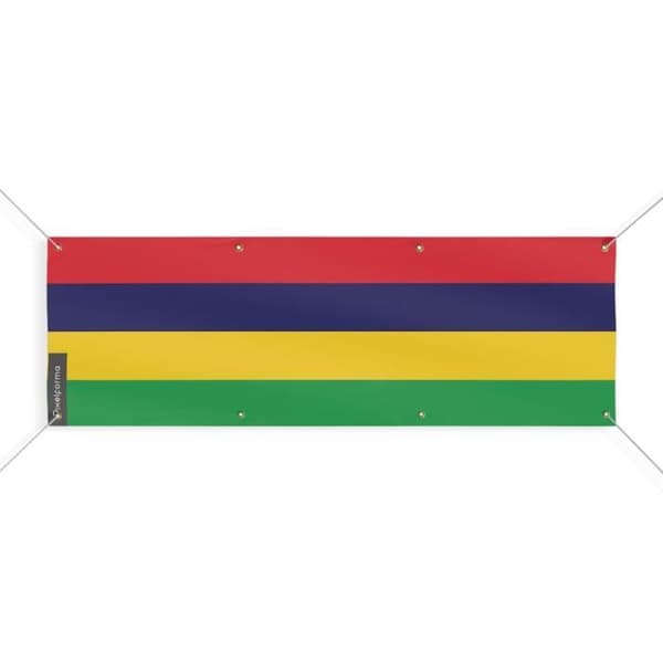 Mauritius Flag Banner 8 Øjer 150x450 cm
